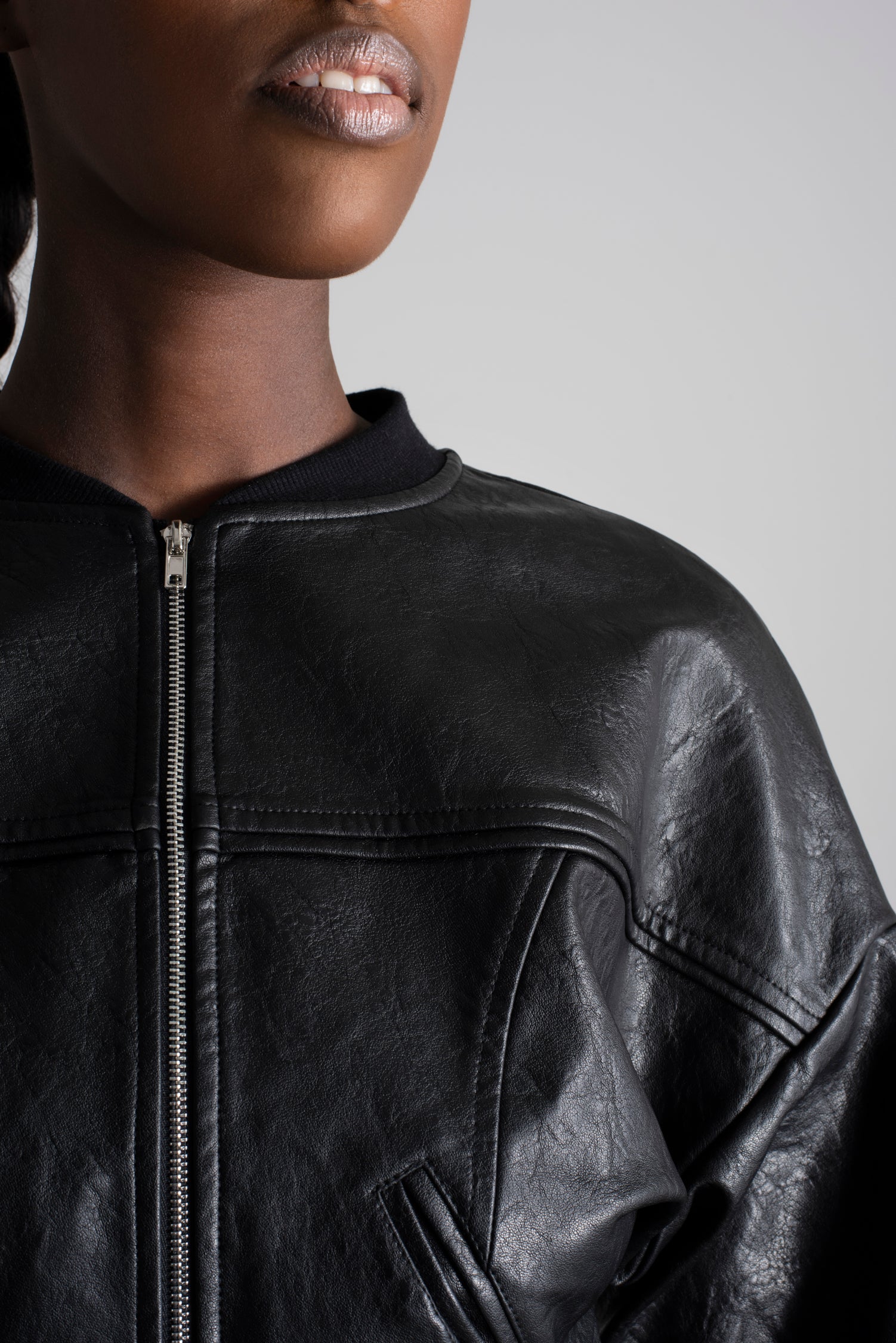 Onyx Black Leather Jacket image 4