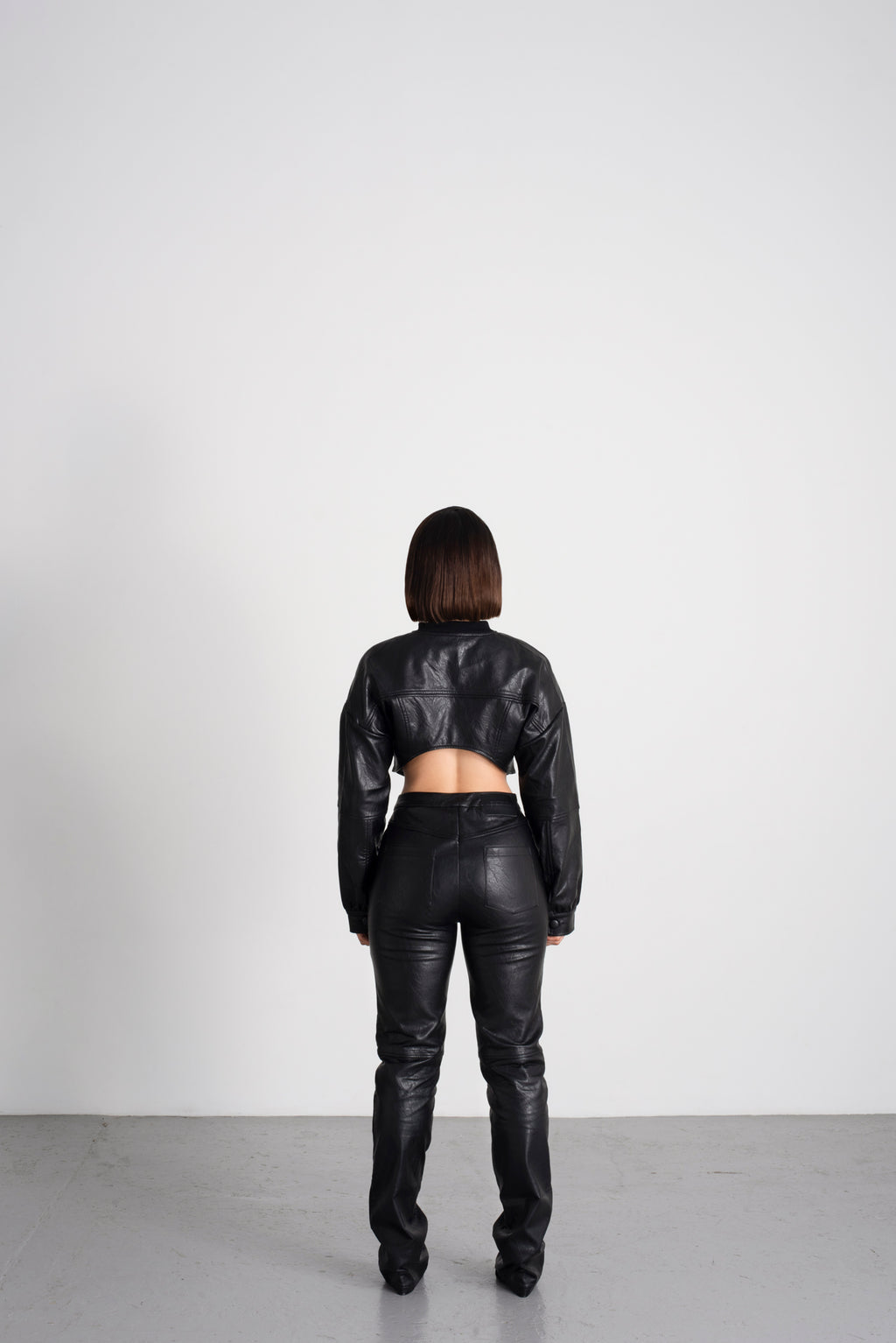 Onyx Black Leather Trousers image 3