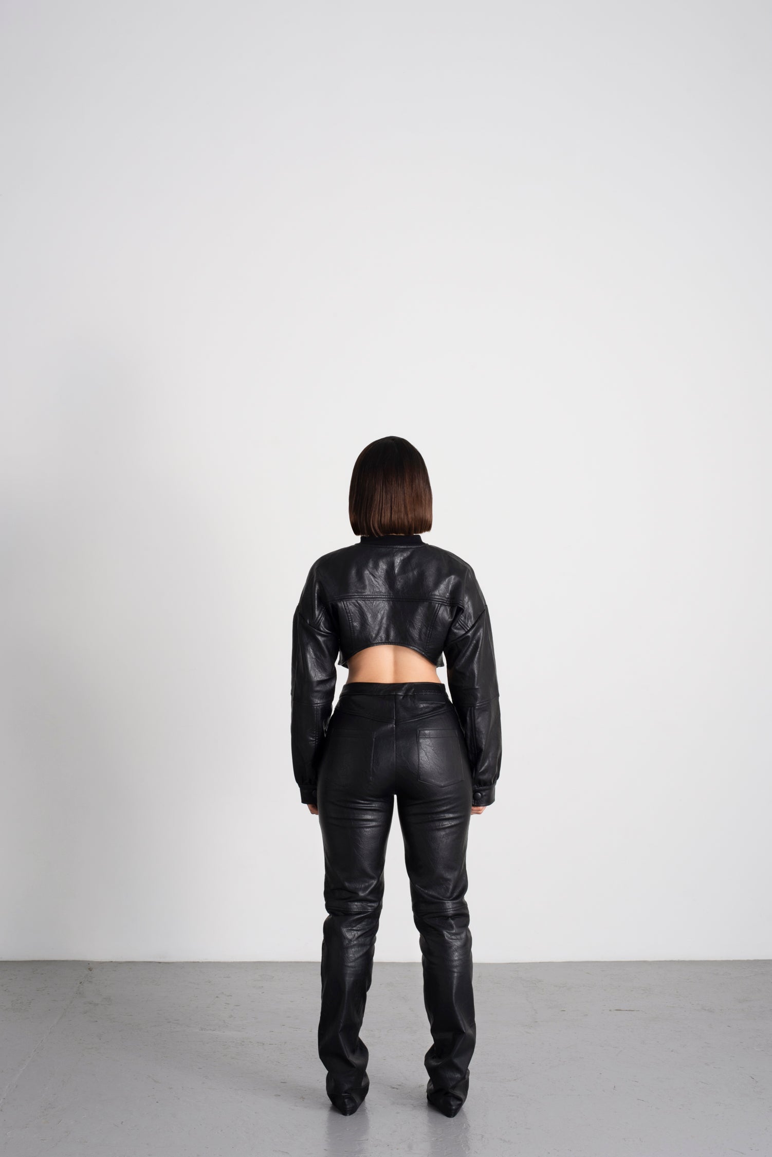 Onyx Black Leather Trousers image 3