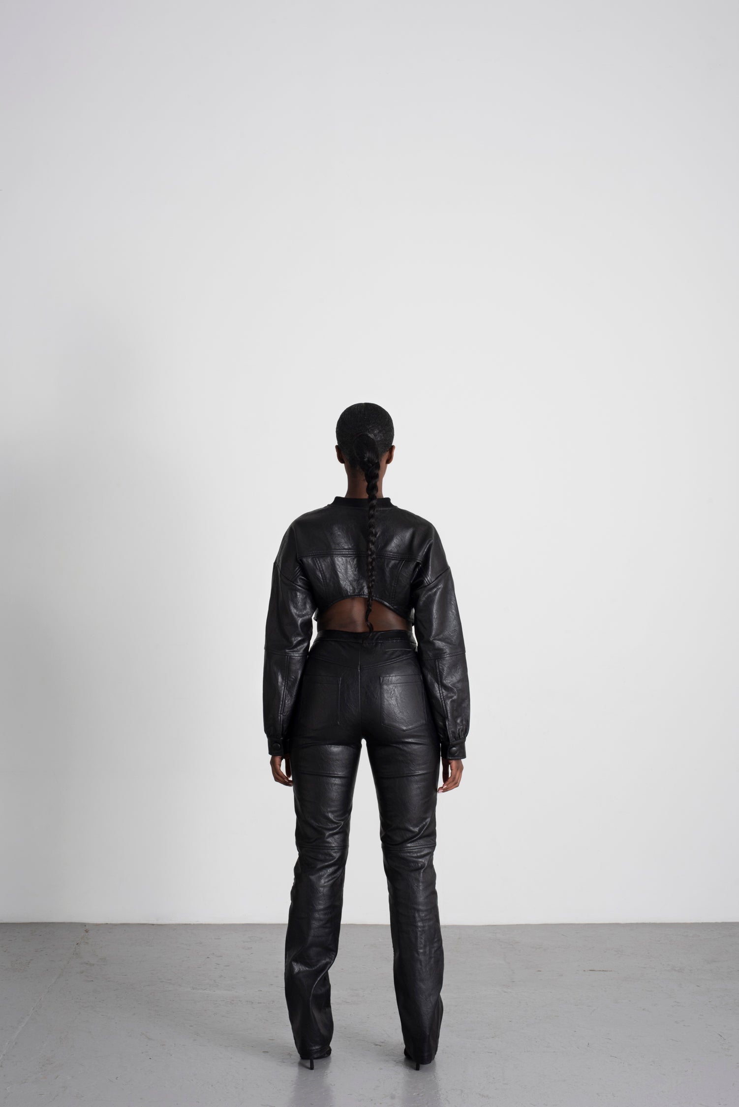 Onyx Black Leather Trousers image 4