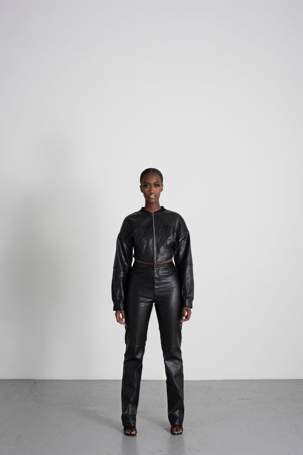 Onyx Black Leather Trousers image 5