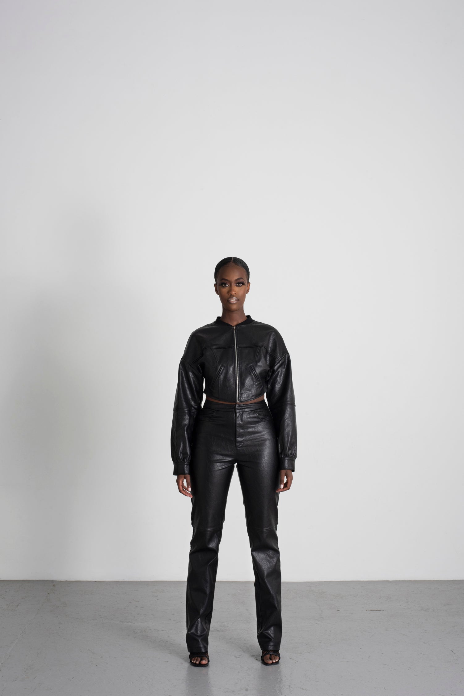 Onyx Black Leather Trousers image 5