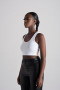 Cultrsvn Tagged White Crop Top image 1